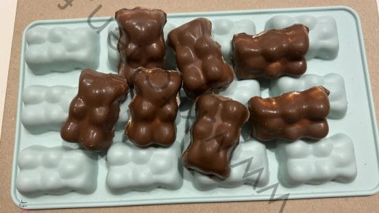 Nounours en guimauve maison avec coque en chocolat